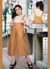 Orange Colour Latest Heavy western Designer Fancy Two pis Digital Print Poli Rayon Top And Pent designer Kids Colletion Veda 03